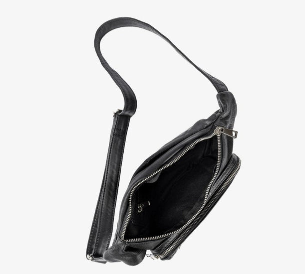 Bumbag SOLO - Black leather - VIAMAJA.DK