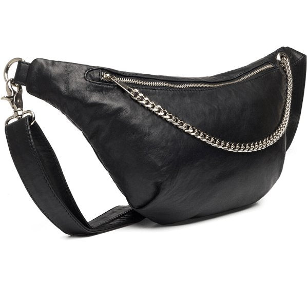 Bumbag Trendy black leather - VIAMAJA.DK