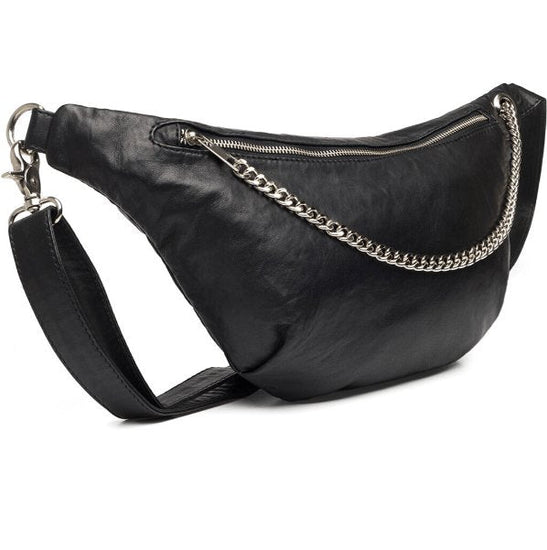 Bumbag Trendy black leather - VIAMAJA.DK