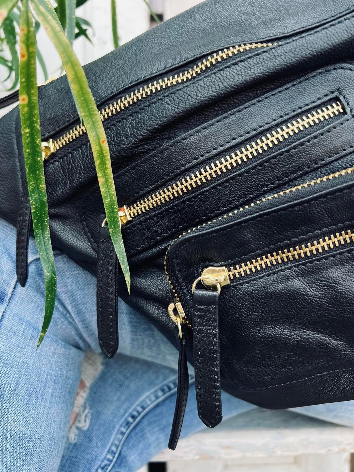 Bumbag XL Raw - Black / gold - VIAMAJA.DK