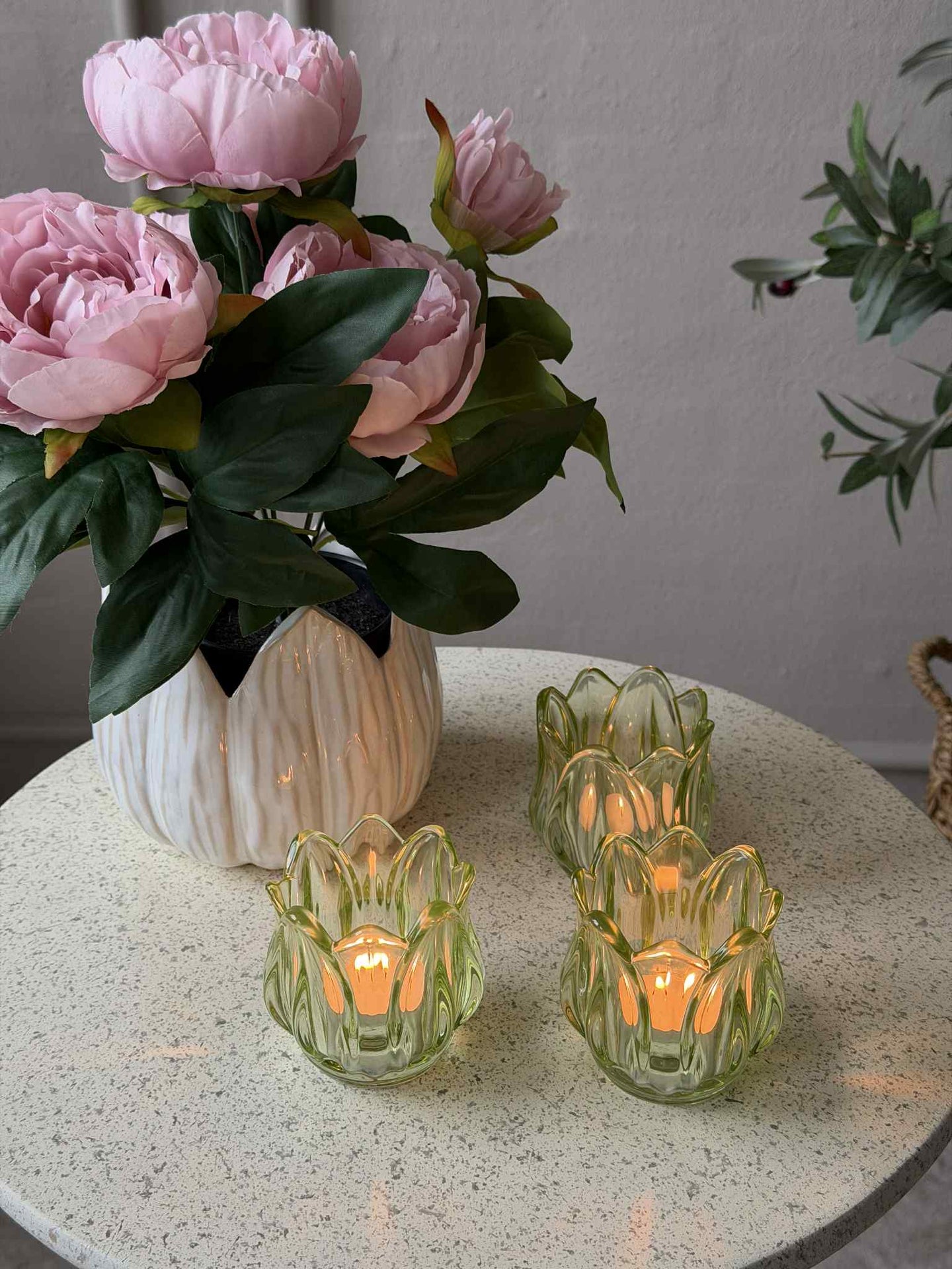 Lysestaker Tulipan 3stk. - Grønn