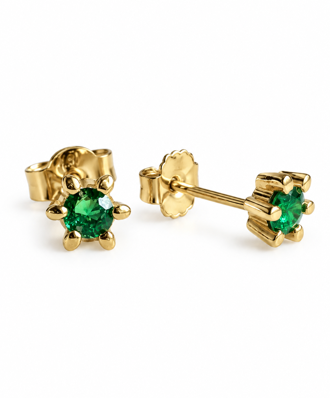 Ørestikkere GIA EMERALD 18K forgylt