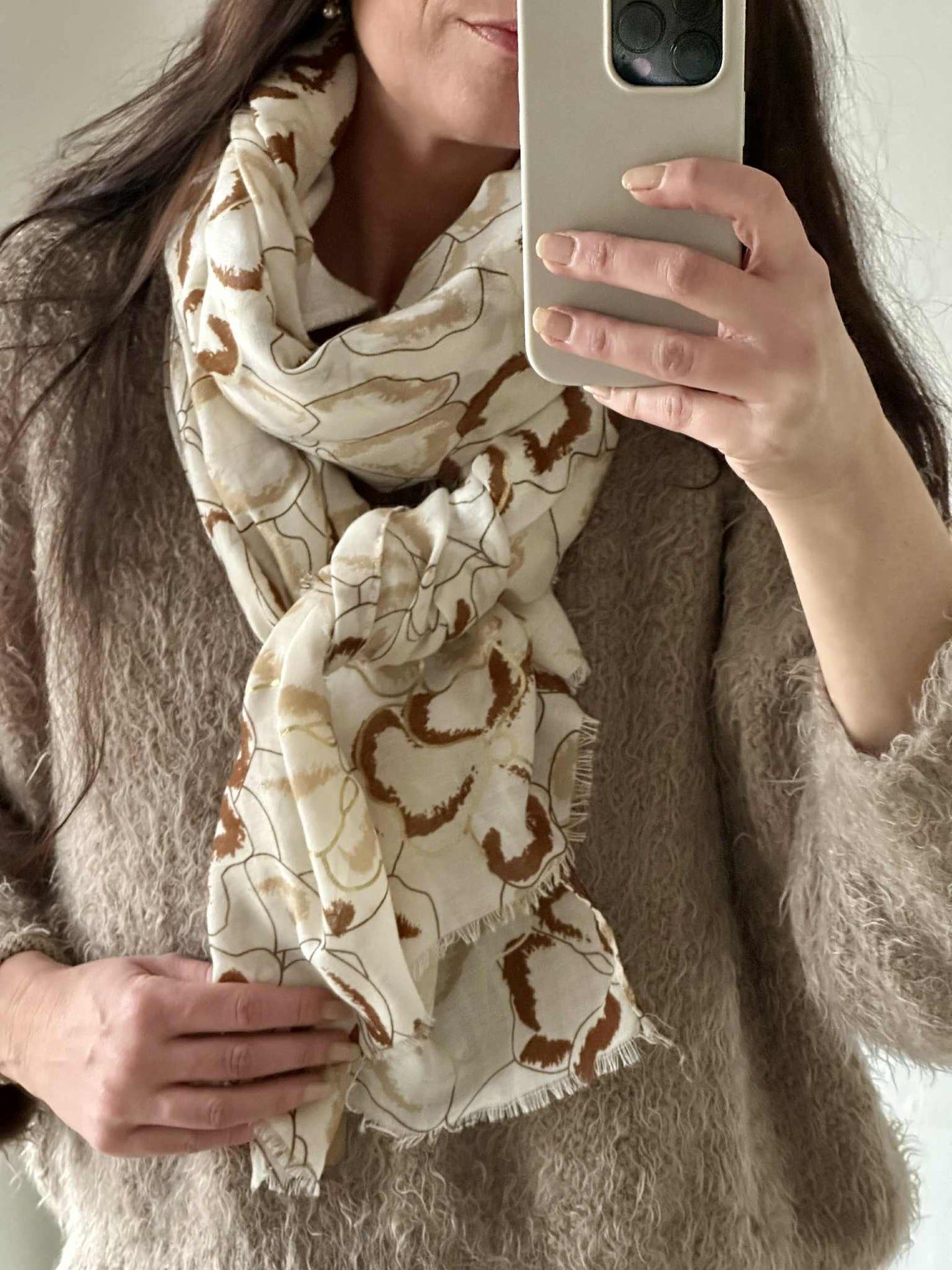 Skjerf Medina - beige / gull
