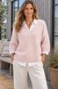 Strikk Alpaca v-neck Rosa - Depeche