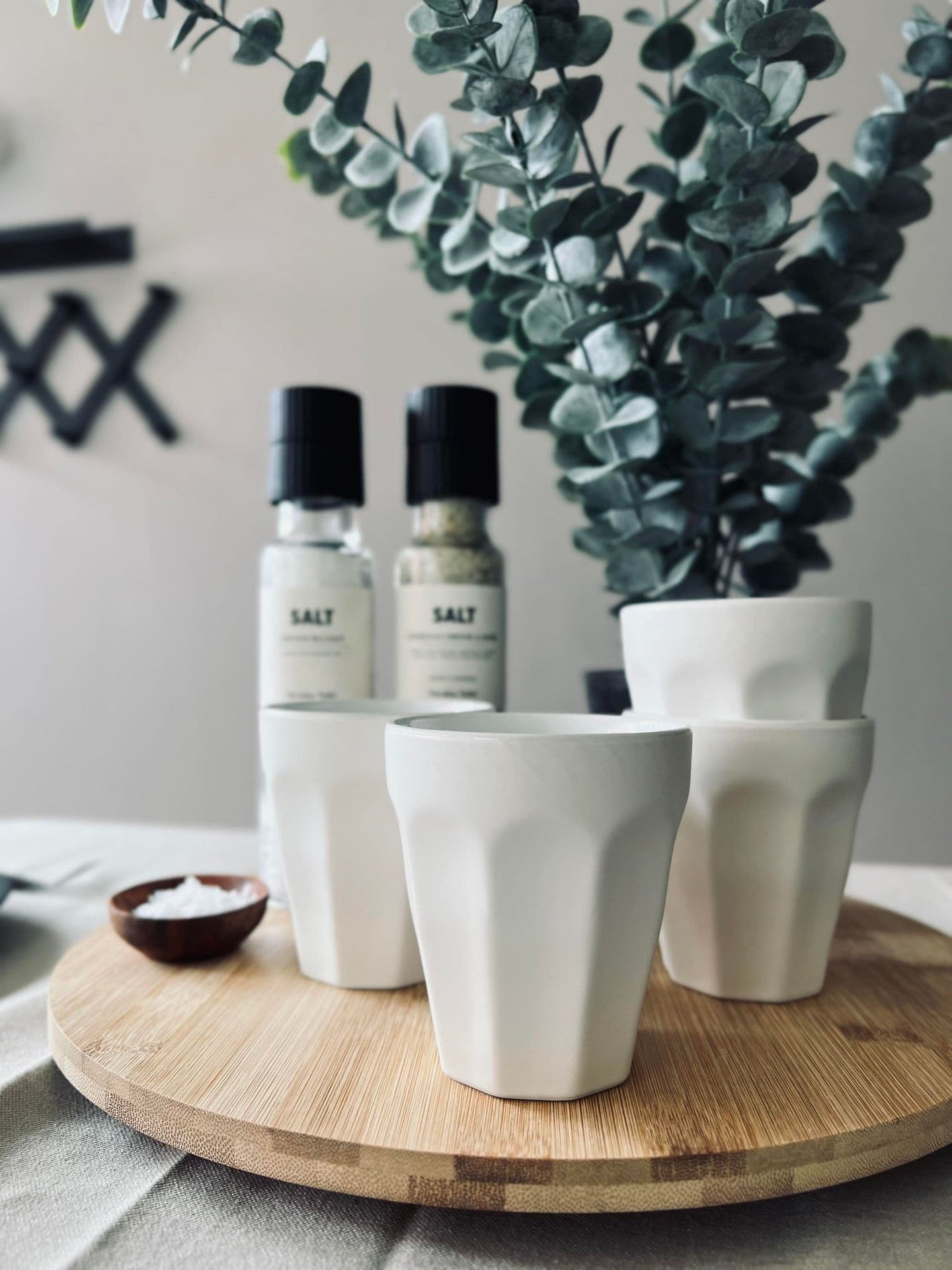 Cafe´ krus 250 ml - Hvid porcelæn 4 stk - VIAMAJA.DK