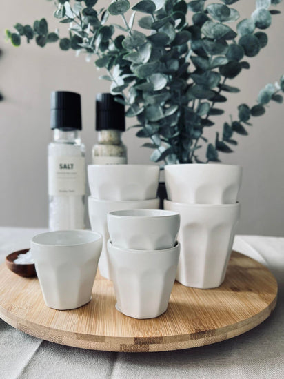 Cafe´ krus 330 ml - Hvid porcelæn 4 stk - VIAMAJA.DK