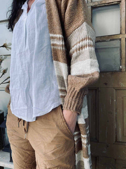 Cardigan Alma Camel - VIAMAJA.DK