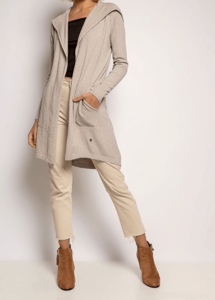 Cardigan / Jakke – Soft taupe - VIAMAJA.DK