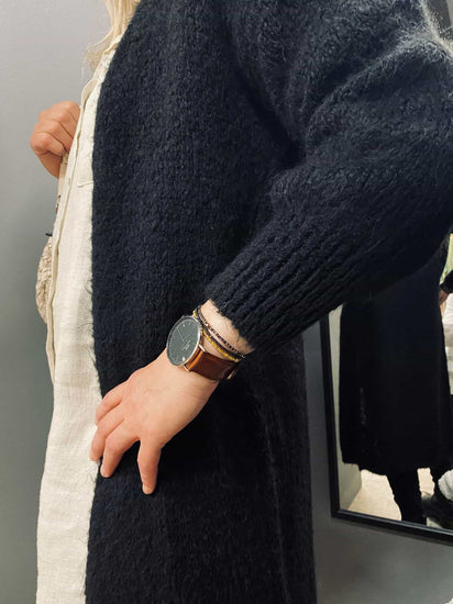 Cardigan Lilly – Lang Sort – One Size - VIAMAJA.DK