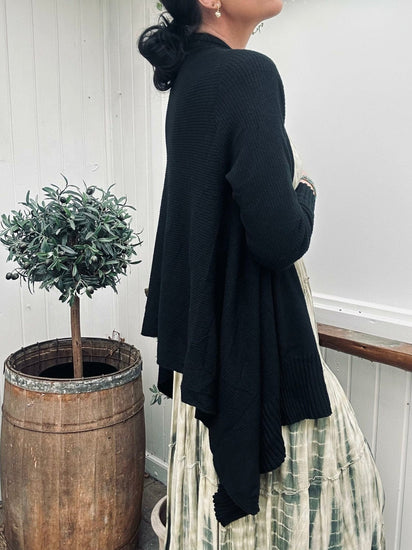 Cardigan Long style - Black - VIAMAJA.DK
