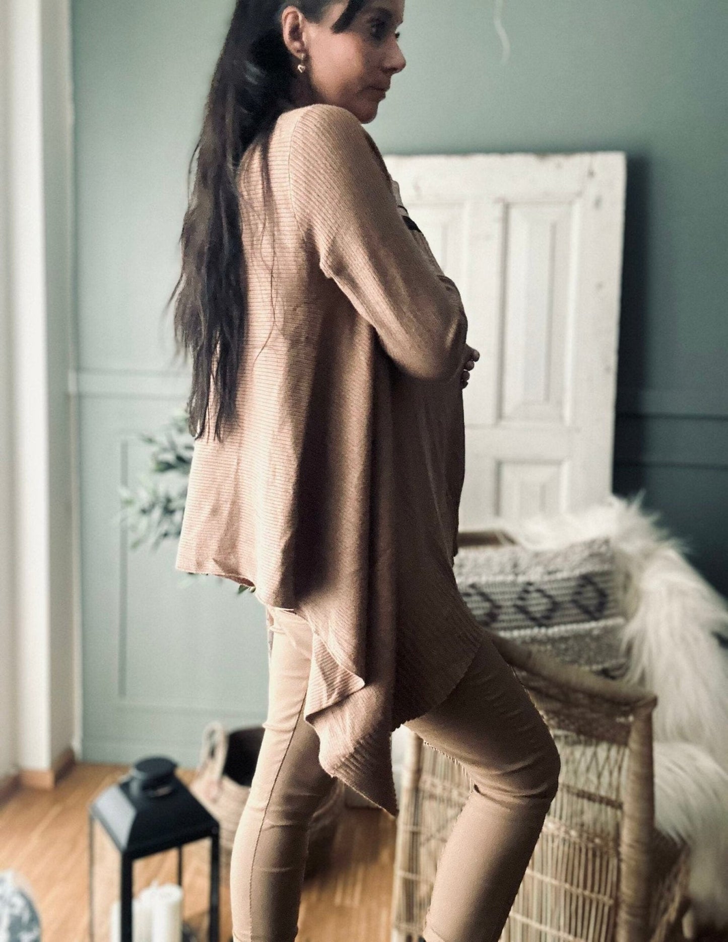 Cardigan Long style – Camel - VIAMAJA.DK
