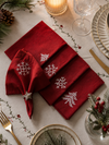 Munnservietter Rød Jul - 4 stk