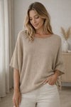Bluse Sia medium beige – Oversize
