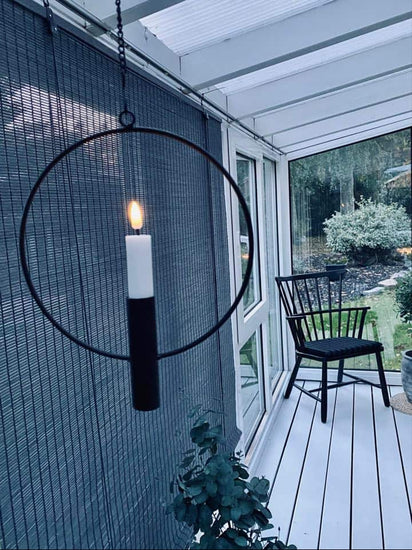 Cirkel ophæng / Lysestage eller vase – Sort – Ø20 - VIAMAJA