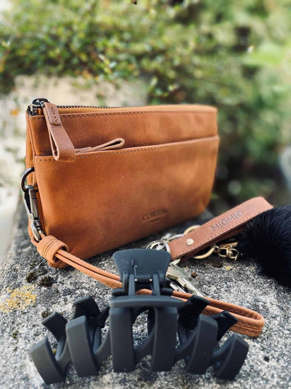 Clutch ASTA m. lang rem & strop, Cognac - VIAMAJA.DK