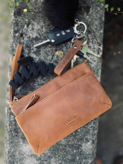 Clutch ASTA m. lang rem & strop, Cognac - VIAMAJA.DK