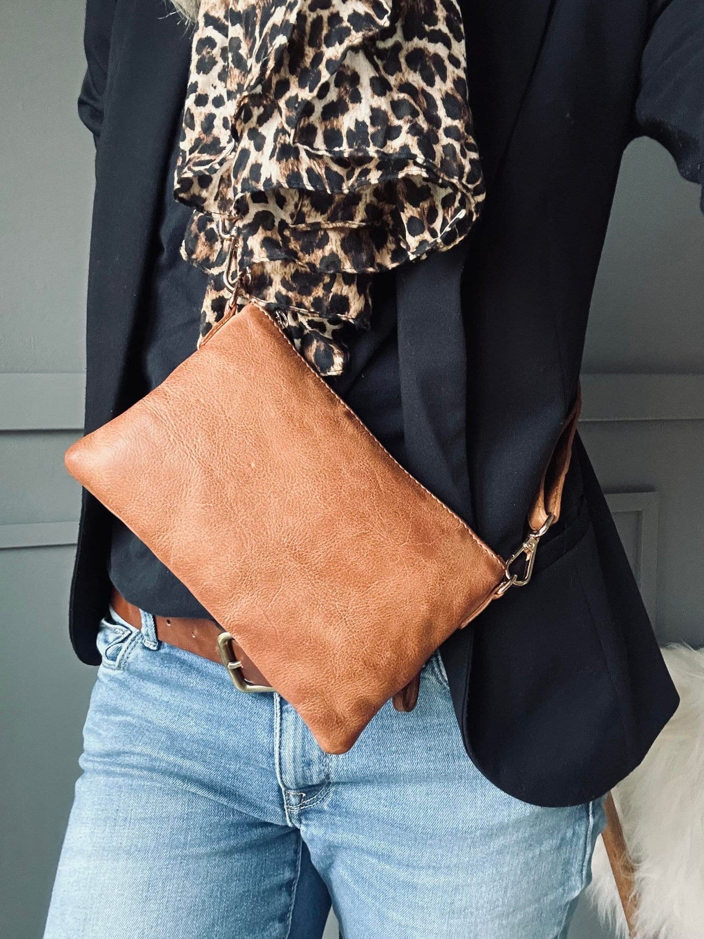 Clutch Hallie - Cognac - VIAMAJA.DK