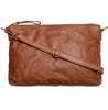 Clutch i vasket skinn – cognac