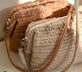 Clutch / lædertaske VERA flettet mønster - Sand - VIAMAJA.DK