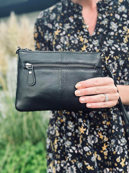 Clutch leather - Black - VIAMAJA.DK