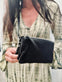Clutch SALLY Black - Lang taskerem medfølger - VIAMAJA.DK