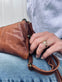 Clutch SALLY Walnut - Lang taskerem medfølger - VIAMAJA.DK
