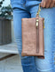 Clutch / skindtaske Dark sand - VIAMAJA.DK