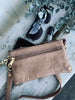 Clutch / skinnveske Dark sand