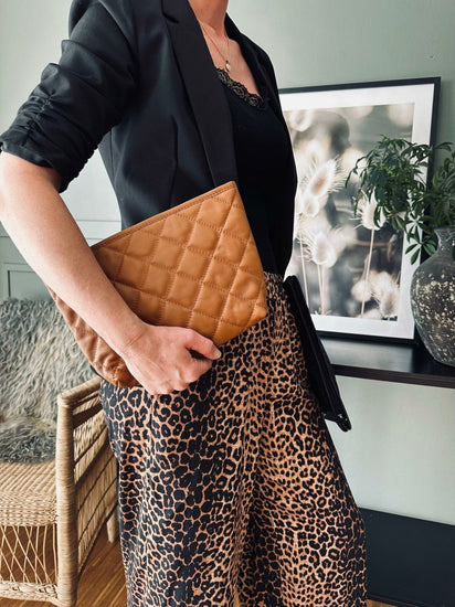 Clutch SOFT LEATHER – Cognac - VIAMAJA.DK