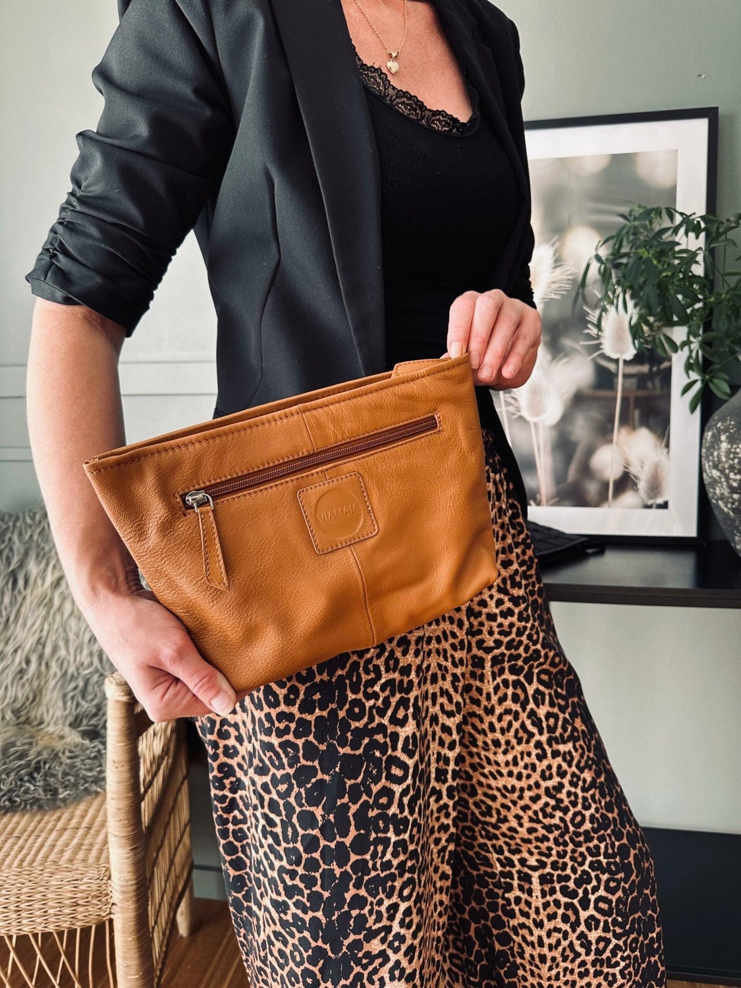Clutch SOFT LEATHER – Cognac - VIAMAJA.DK