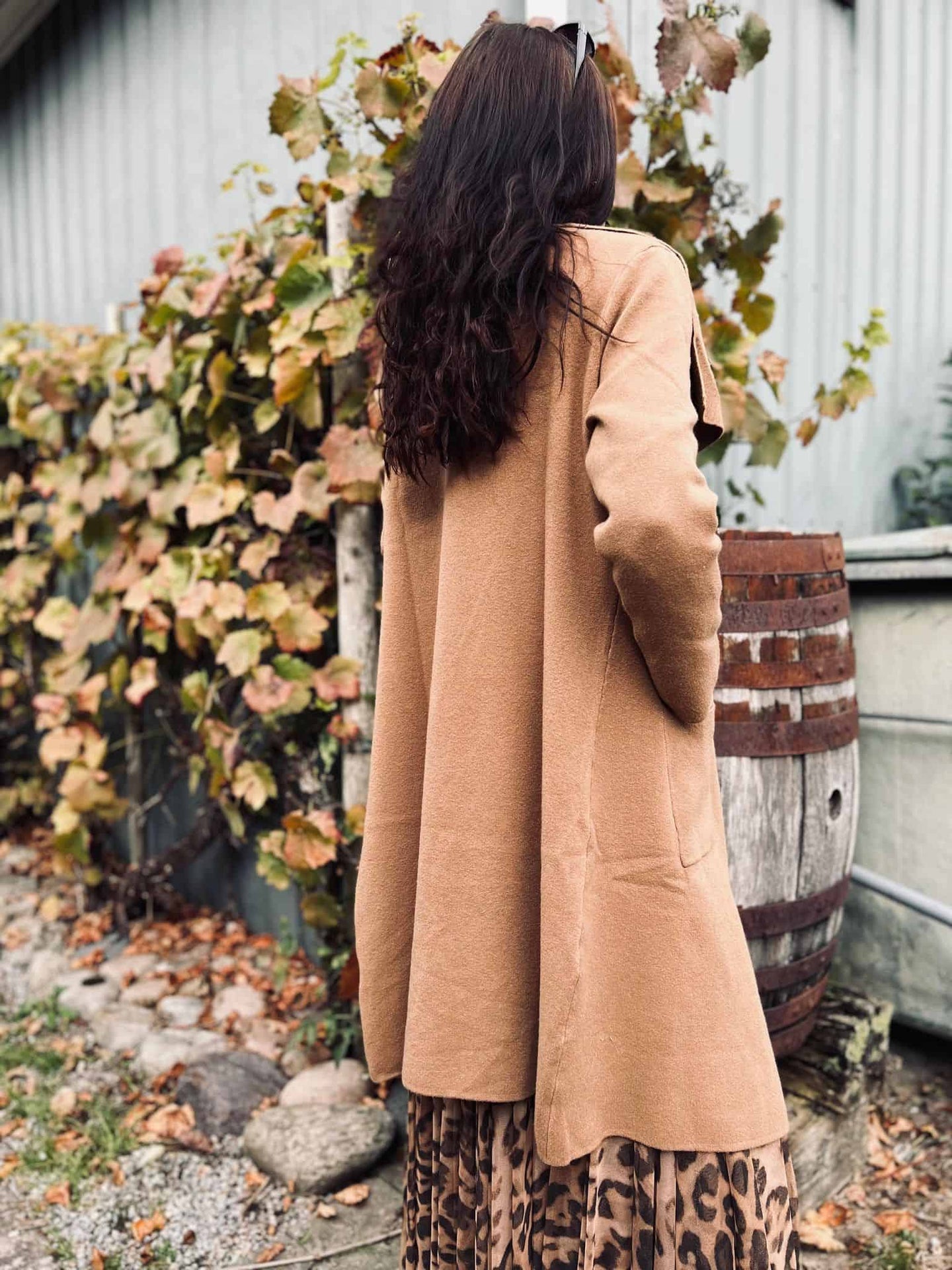 Coat / Cardigan - Camel - VIAMAJA.DK