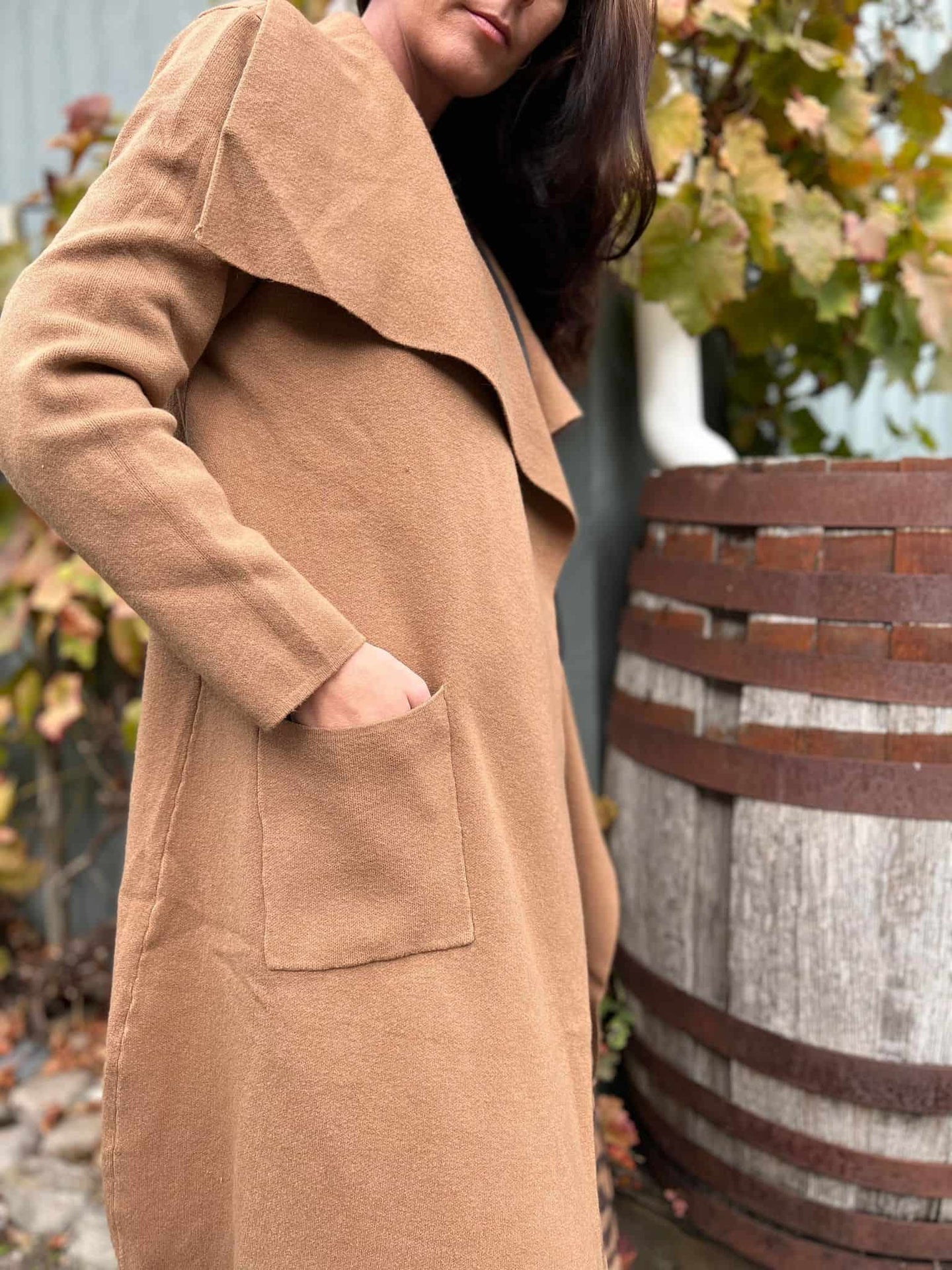 Coat / Cardigan - Camel - VIAMAJA.DK