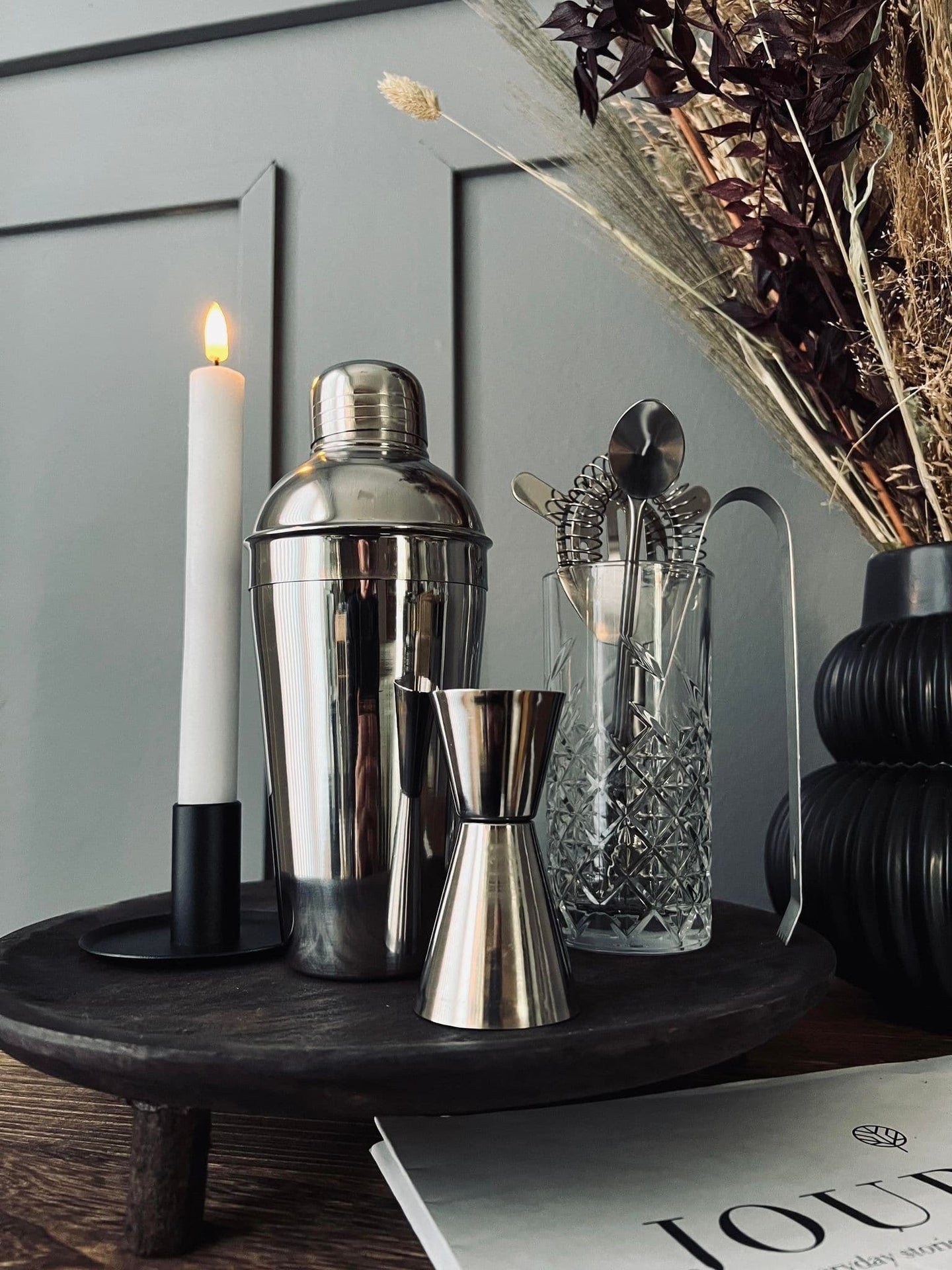 Cocktail shaker sæt med 5 dele - VIAMAJA.DK