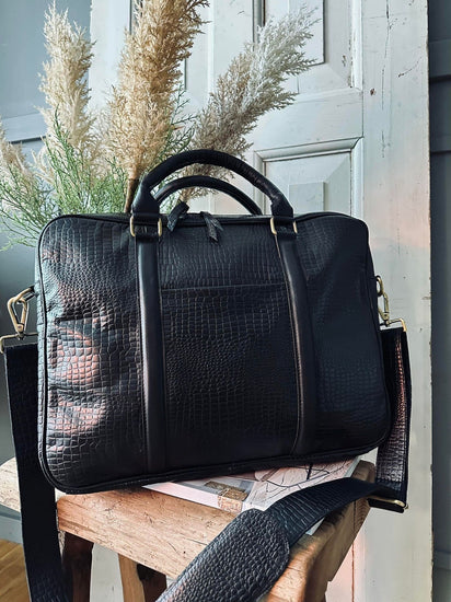Computertake Croco Black leather - VIAMAJA.DK