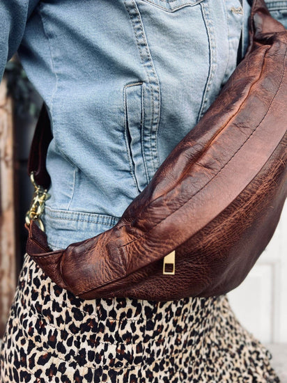 Cool Buffy Bumbag i smørblødt læder - Brandy - VIAMAJA.DK