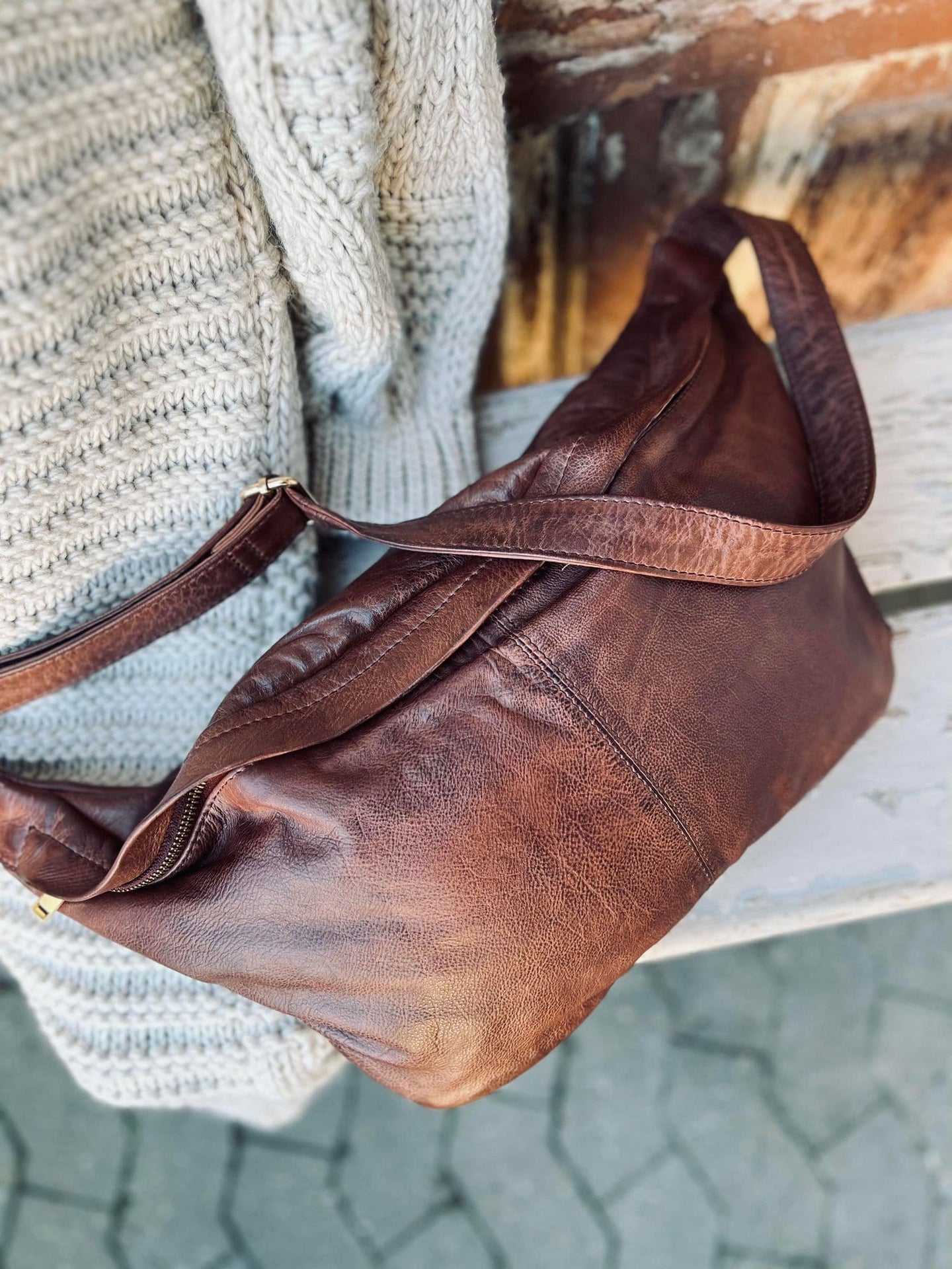 Cool Buffy XL Bumbag i smørblødt læder - Brandy - VIAMAJA.DK