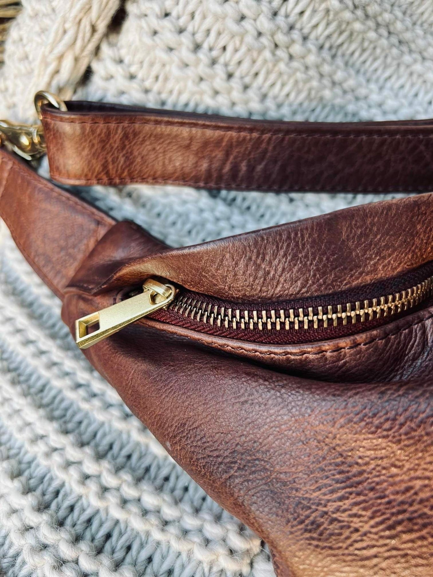 Cool Buffy XL Bumbag i smørblødt læder - Brandy - VIAMAJA.DK