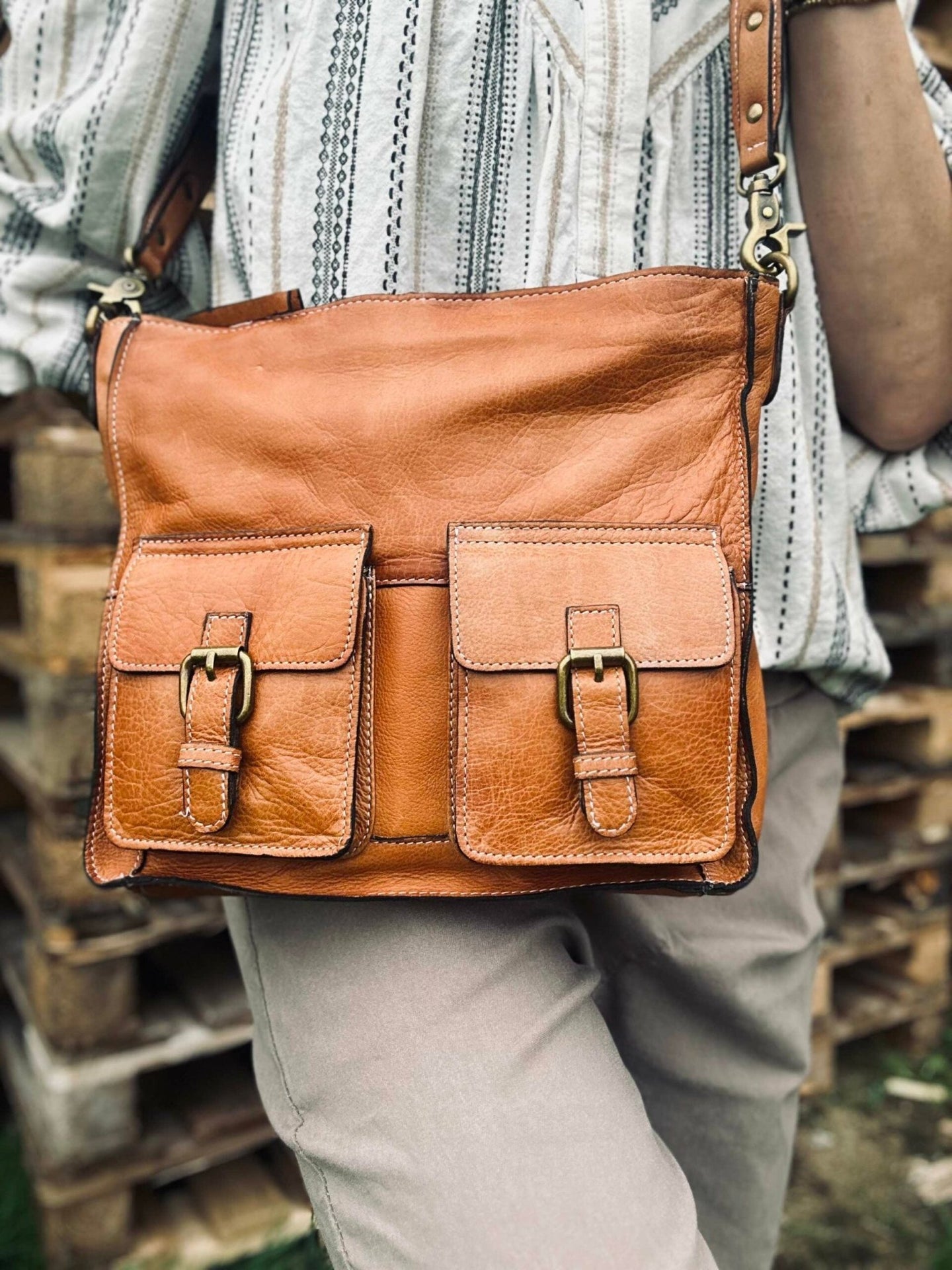 Crossbody Alma Cognac - VIAMAJA.DK