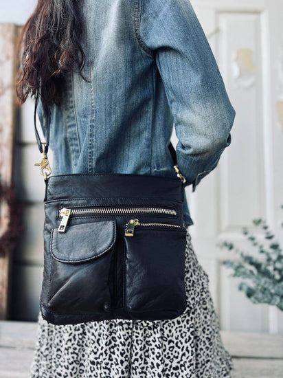 Crossbody BLACK / GOLD - Ultra blød - VIAMAJA.DK