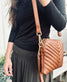Crossbody clutch ALICE - Cognac Quilt - VIAMAJA.DK