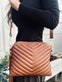 Crossbody clutch ALICE - Cognac Quilt - VIAMAJA.DK
