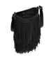 Crossbody COW BLACK - med frynser - VIAMAJA