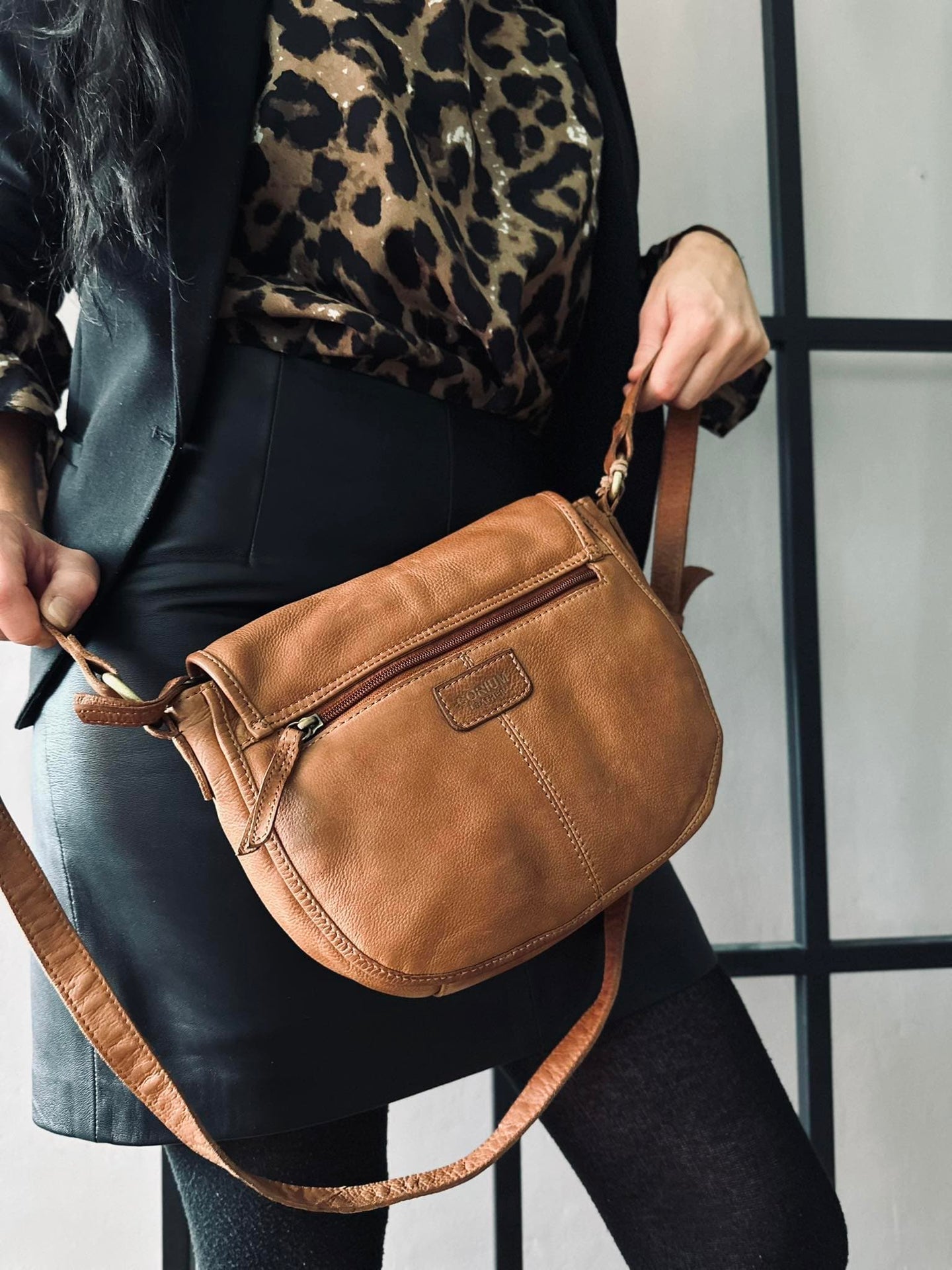 Crossbody Emily Raw Boheme – Cognac - VIAMAJA
