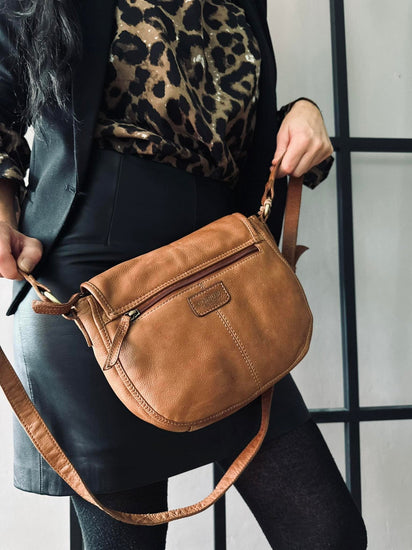 Crossbody Emily Raw Boheme – Cognac - VIAMAJA