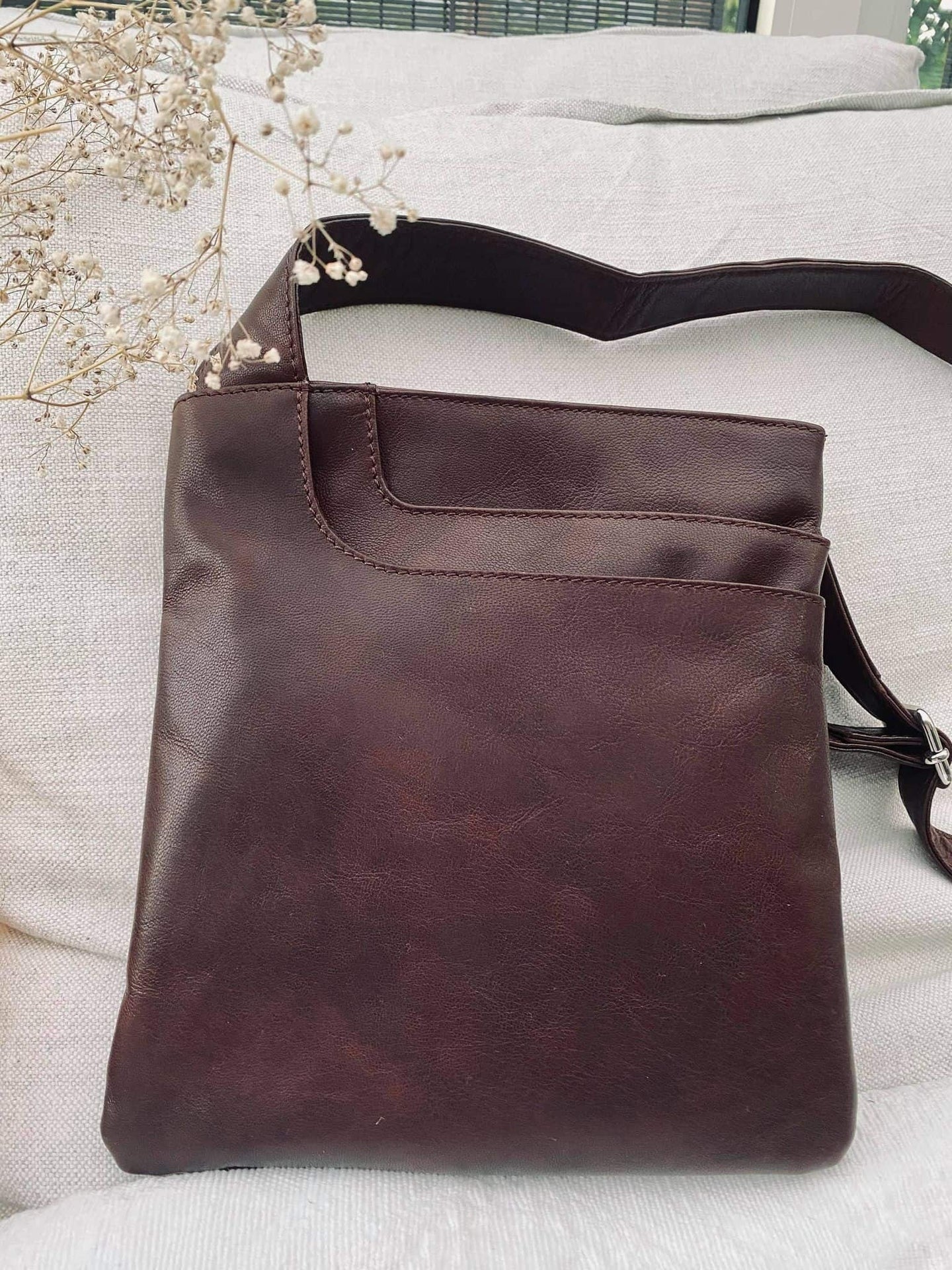 Crossbody GRY – Brun ultra blødt kalveskind - VIAMAJA.DK