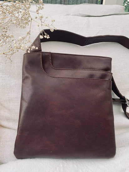 Crossbody GRY – Brun ultra blødt kalveskind - VIAMAJA.DK