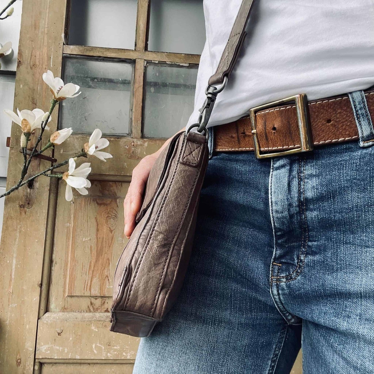 Crossbody i blød skindkvalitet - Nordic Brown - VIAMAJA.DK