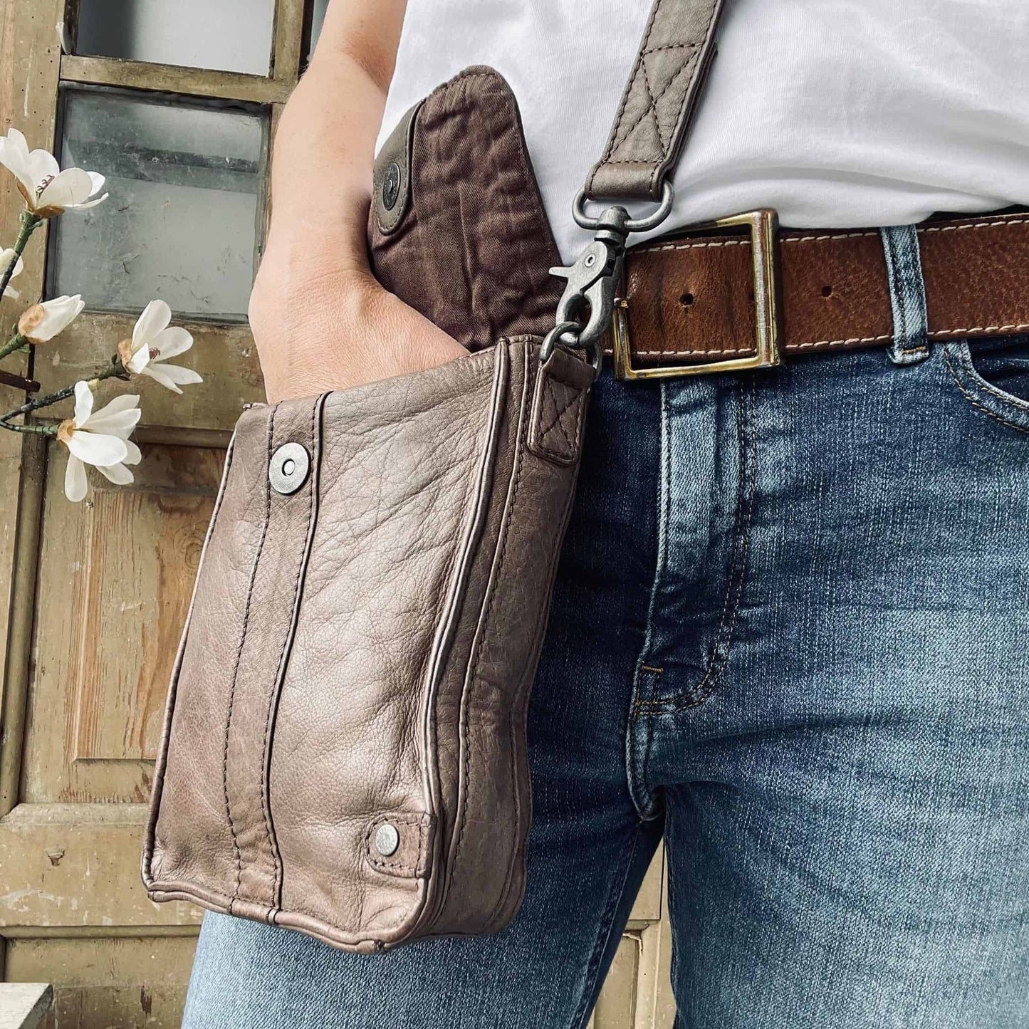 Crossbody i blød skindkvalitet - Nordic Brown - VIAMAJA.DK