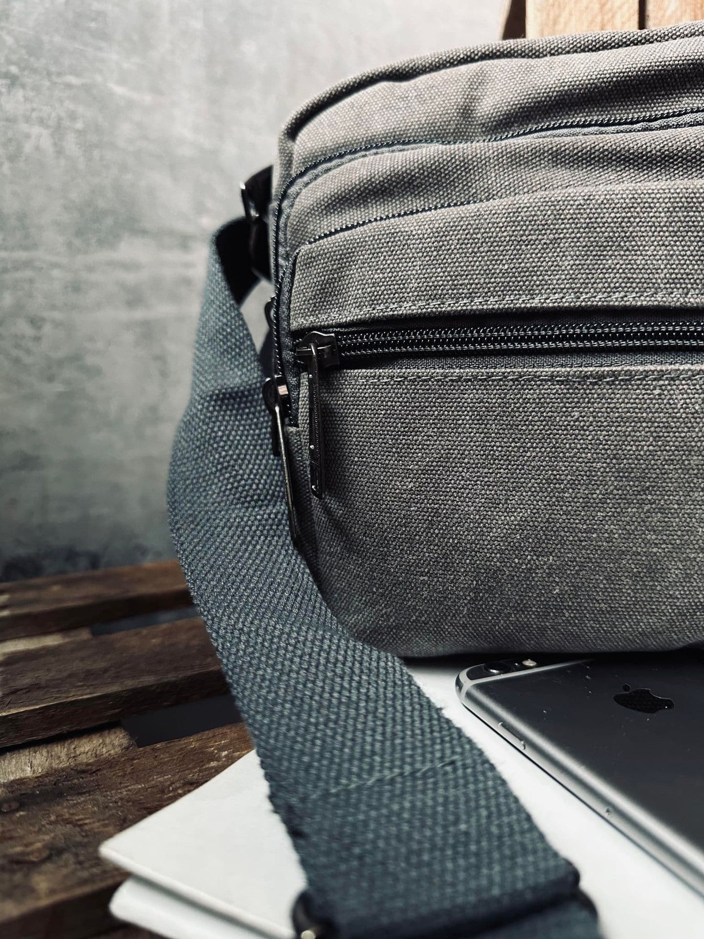 Crossbody Kanvas grå unisex - VIAMAJA.DK