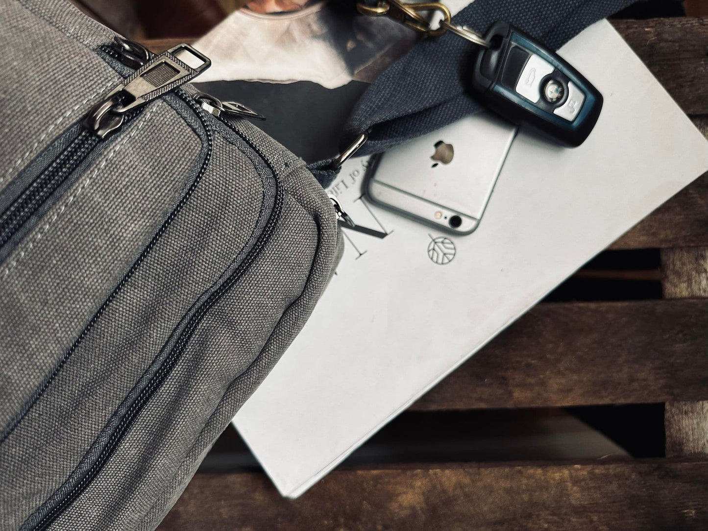 Crossbody Kanvas grå unisex - VIAMAJA.DK